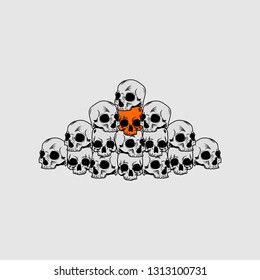 mount skulls of human. vector