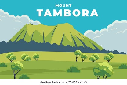 Mount Tambora volcano Indonesia landscape