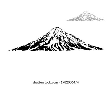 Mount Taranaki line art, High resolution 