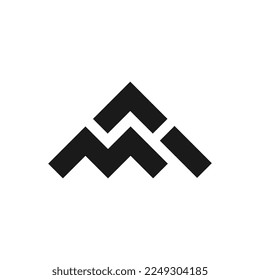 Mount Tetris icon logo template vector design