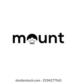 Mount Text Logo, Typographic Design.