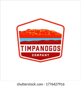 Mount timpanogos with a retro badge design