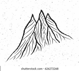 mount vector illustration himalayas mountains logo, black and white silhouette

