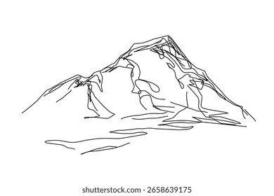 Montar estilo de arte de línea de Ilustración vectorial.eps