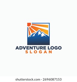 monte vintage logotipo vetor, aventura emblema design vetor
