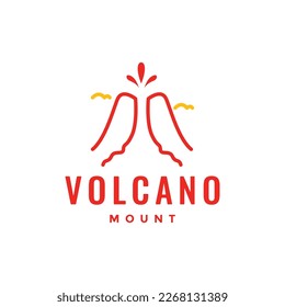 mount volcano lava line modern minimal logo design vector