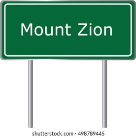 Mount Zion , Georgia , road sign green vector illustration, road table, USA city