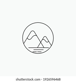 mountain 2 circle leaf garden nature cloud tree mountain sky forest icon logo vector retro logo nature plant landscape pine icon vector snow mountain logo land icon camp campfire moon green