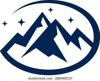 Mountain abstract elips modern design