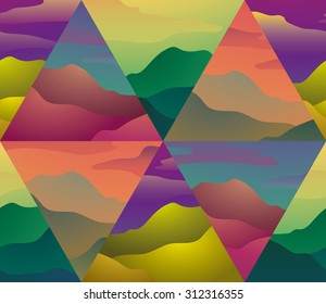 Mountain abstract graphic set triangle
