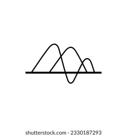 Mountain abstract line art logo design