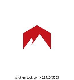 Letra de diseño de logotipo de resumen de montaña A Mountain