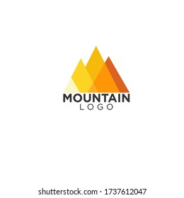 diseño de logotipo abstracto de montaña. Signo abstracto para viajes y negocios de aventura.