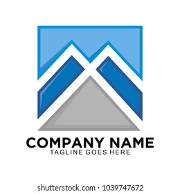 Mountain abstract logo design template