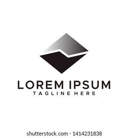 Mountain abstract logo design vector black color