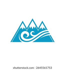 Estilo moderno del logotipo abstracto de la montaña