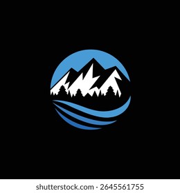 Estilo moderno del logotipo abstracto de la montaña