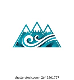 Estilo moderno del logotipo abstracto de la montaña