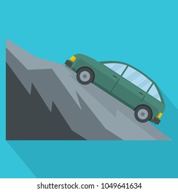 Mountain accident icon. Flat illustration of mountain accident vector icon for web