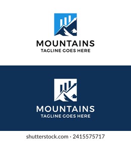 Ilustración vectorial del logotipo de contabilidad de montaña