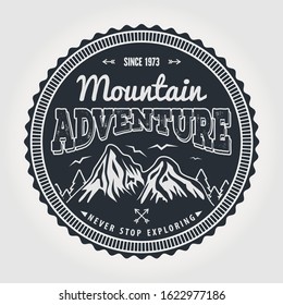 Mountain Adventure badge  design template. Vector illustration.