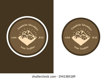 Mountain adventure badge design vector illustration.