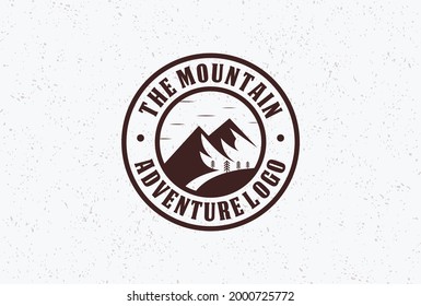 Mountain adventure badge logo design inspiration.