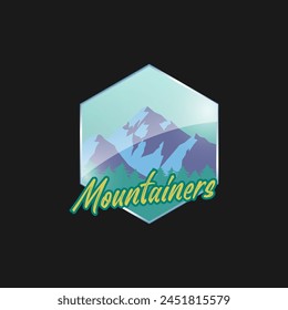 Mountain Adventure Abzeichen Logo Vektorgrafik Grafik der Illustration 