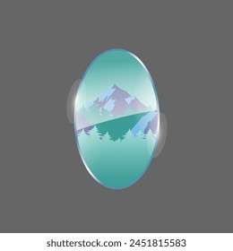 Mountain adventure badge logo vector graphic of illustration 