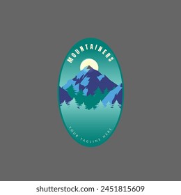 Mountain adventure badge logo vector graphic of illustration 
