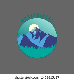 Mountain Adventure Abzeichen Logo Vektorgrafik Grafik der Illustration 