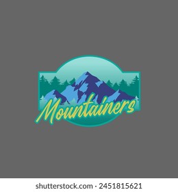 Mountain Adventure Abzeichen Logo Vektorgrafik Grafik der Illustration 