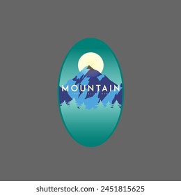Mountain Adventure Abzeichen Logo Vektorgrafik Grafik der Illustration 