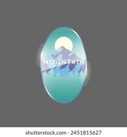 Mountain adventure badge logo vector graphic of illustration 