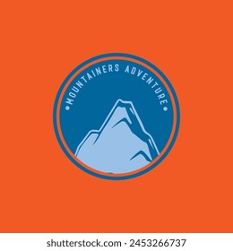 Mountain adventure badge logo vector graphic of illustration