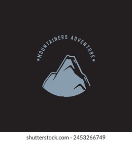 Mountain adventure badge logo vector graphic of illustration