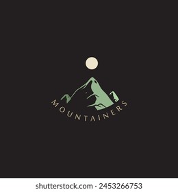Mountain adventure badge logo vector graphic of illustration