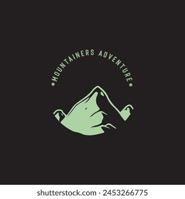 Mountain adventure badge logo vector graphic of illustration