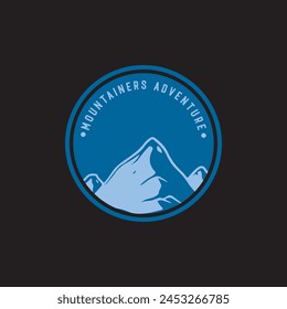 Mountain adventure badge logo vector graphic of illustration