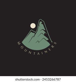 Mountain adventure badge logo vector graphic of illustration