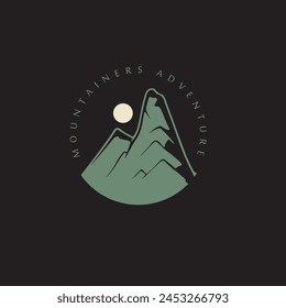 Mountain adventure badge logo vector graphic of illustration