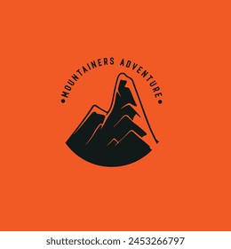Mountain adventure badge logo vector graphic of illustration