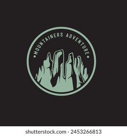 Mountain adventure badge logo vector graphic of illustration