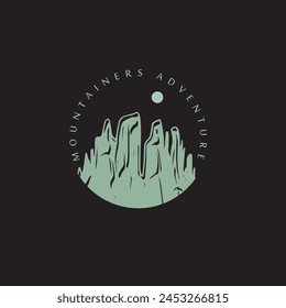 Mountain adventure badge logo vector graphic of illustration