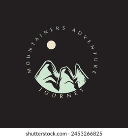 Mountain adventure badge logo vector graphic of illustration