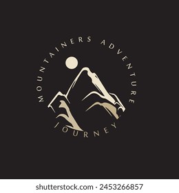 Mountain adventure badge logo vector graphic of illustration