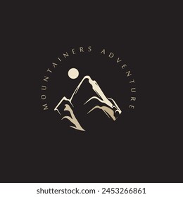 Mountain adventure badge logo vector graphic of illustration