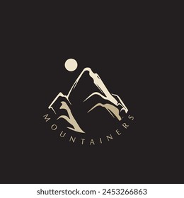 Mountain adventure badge logo vector graphic of illustration