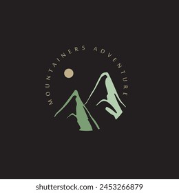 Mountain adventure badge logo vector graphic of illustration