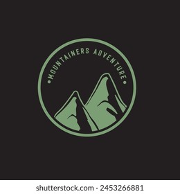 Mountain adventure badge logo vector graphic of illustration